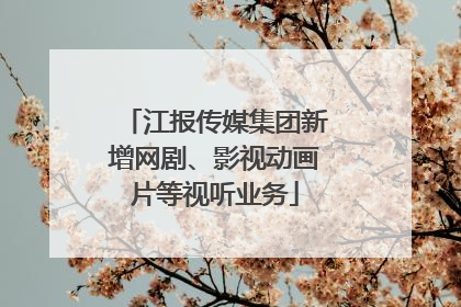 江报传媒集团新增网剧、影视动画片等视听业务