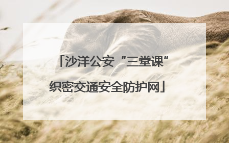 沙洋公安“三堂课”织密交通安全防护网