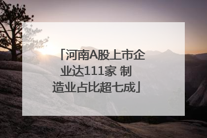 河南A股上市企业达111家 制造业占比超七成