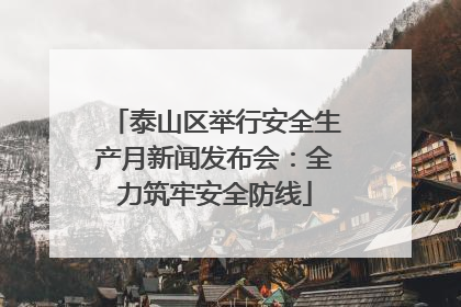 泰山区举行安全生产月新闻发布会：全力筑牢安全防线