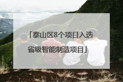 泰山区8个项目入选省级智能制造项目