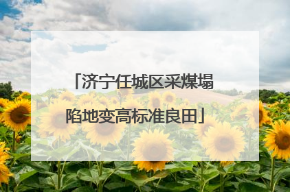 济宁任城区采煤塌陷地变高标准良田