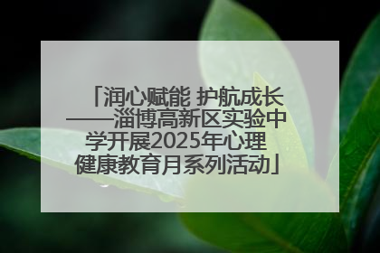 润心赋能 护航成长——淄博高新区实验中学开展2025年心理健康教育月系列活动