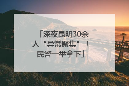深夜昆明30余人“异常聚集”！民警一举拿下