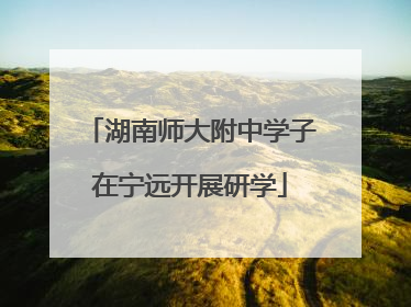 湖南师大附中学子在宁远开展研学