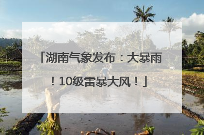 湖南气象发布：大暴雨！10级雷暴大风！