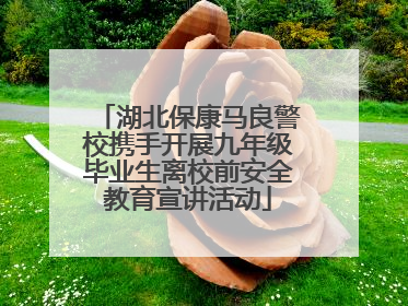 湖北保康马良警校携手开展九年级毕业生离校前安全教育宣讲活动