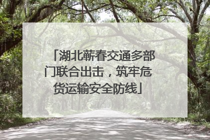 湖北蕲春交通多部门联合出击，筑牢危货运输安全防线