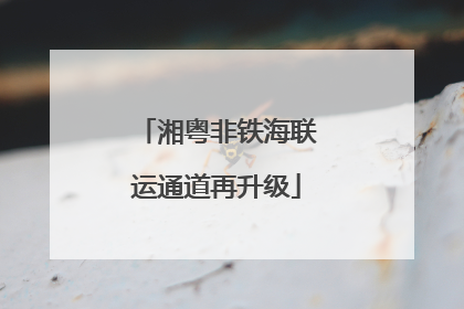 湘粤非铁海联运通道再升级