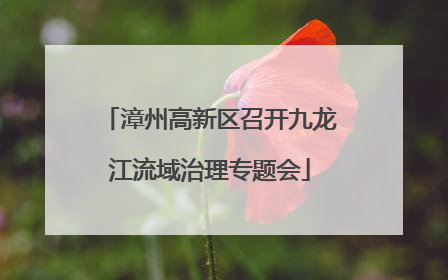 漳州高新区召开九龙江流域治理专题会