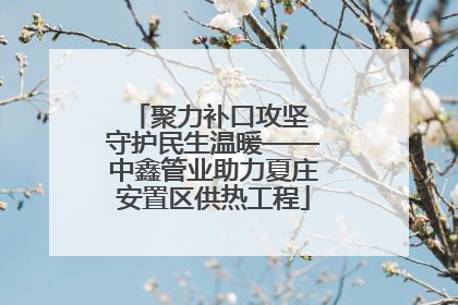 聚力补口攻坚 守护民生温暖——中鑫管业助力夏庄安置区供热工程