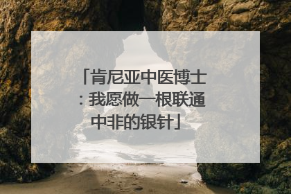 肯尼亚中医博士：我愿做一根联通中非的银针