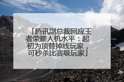 腾讯副总裁回应王者荣耀人机水平：起初为顶替掉线玩家，可秒杀比赛级玩家