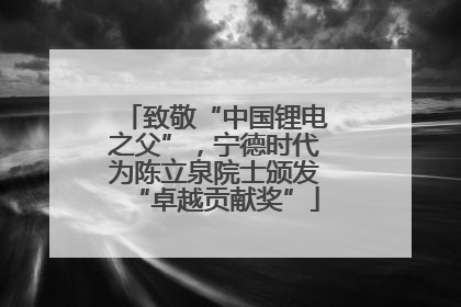 致敬“中国锂电之父”，宁德时代为陈立泉院士颁发“卓越贡献奖”
