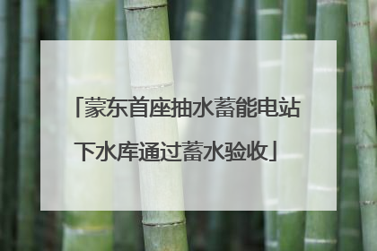 蒙东首座抽水蓄能电站下水库通过蓄水验收
