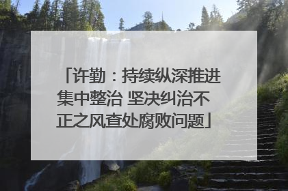许勤：持续纵深推进集中整治 坚决纠治不正之风查处腐败问题