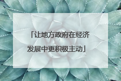 让地方政府在经济发展中更积极主动