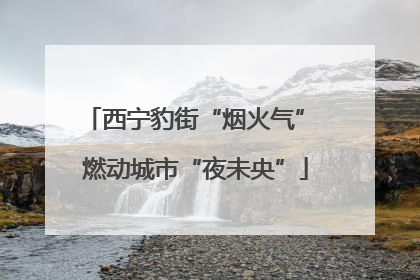 西宁豹街“烟火气” 燃动城市“夜未央”