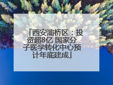 西安灞桥区：投资超8亿 国家分子医学转化中心预计年底建成