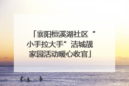 襄阳檀溪湖社区“小手拉大手”洁城靓家园活动暖心收官