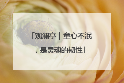 观澜亭｜童心不泯，是灵魂的韧性