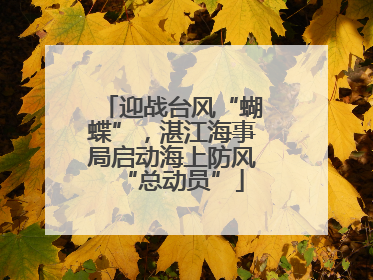 迎战台风“蝴蝶”，湛江海事局启动海上防风“总动员”