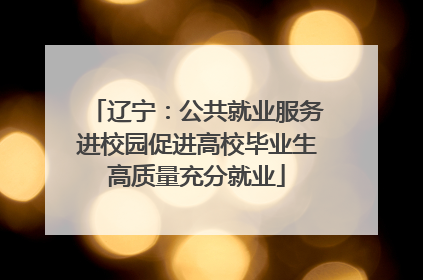 辽宁：公共就业服务进校园促进高校毕业生高质量充分就业