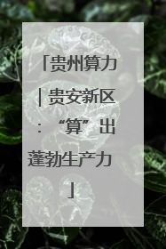 贵州算力｜贵安新区：“算”出蓬勃生产力