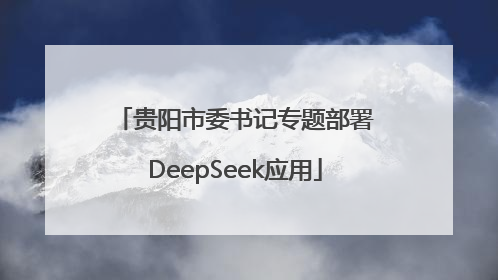 贵阳市委书记专题部署DeepSeek应用