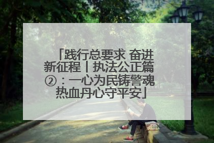 践行总要求 奋进新征程丨执法公正篇②：一心为民铸警魂 热血丹心守平安