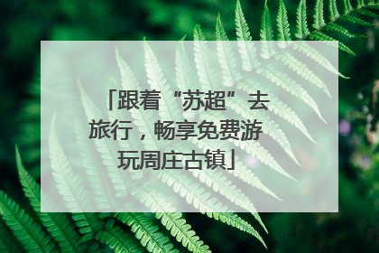 跟着“苏超”去旅行，畅享免费游玩周庄古镇