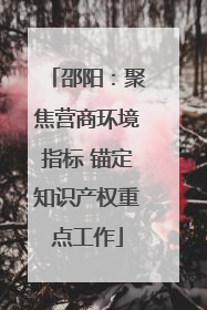 邵阳：聚焦营商环境指标 锚定知识产权重点工作