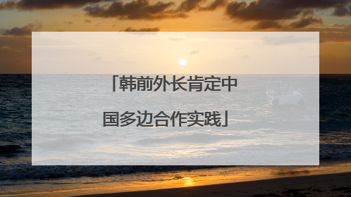 韩前外长肯定中国多边合作实践
