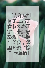 青和居社区第二届美食节火热开锣！非遗皮影戏“斗艳”美食，邻里齐聚“粽”享温情