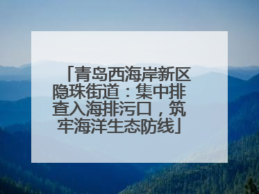 青岛西海岸新区隐珠街道：集中排查入海排污口，筑牢海洋生态防线
