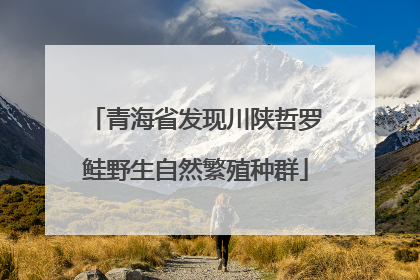 青海省发现川陕哲罗鲑野生自然繁殖种群