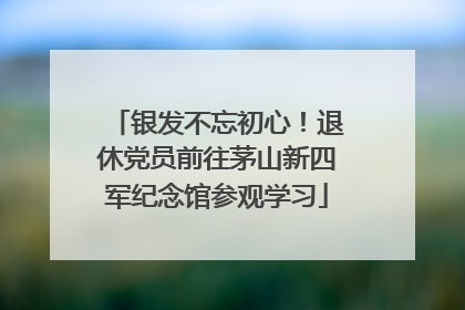 银发不忘初心！退休党员前往茅山新四军纪念馆参观学习