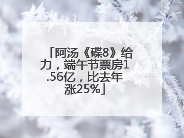 阿汤《碟8》给力，端午节票房1.56亿，比去年涨25%