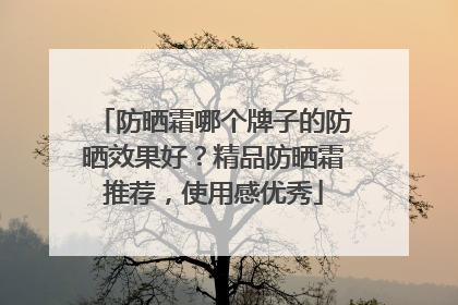 防晒霜哪个牌子的防晒效果好？精品防晒霜推荐，使用感优秀
