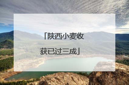 陕西小麦收获已过三成