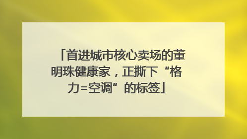首进城市核心卖场的董明珠健康家，正撕下“格力=空调”的标签