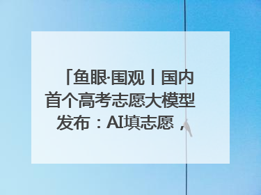 鱼眼·围观丨国内首个高考志愿大模型发布：AI填志愿，靠不靠谱？