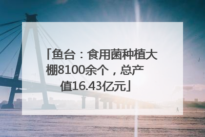 鱼台：食用菌种植大棚8100余个，总产值16.43亿元