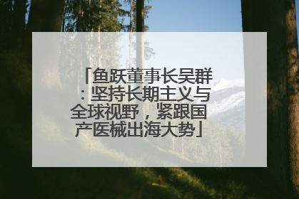 鱼跃董事长吴群：坚持长期主义与全球视野，紧跟国产医械出海大势