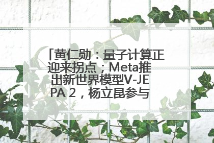黄仁勋：量子计算正迎来拐点；Meta推出新世界模型V-JEPA 2，杨立昆参与开发丨全球科技早参