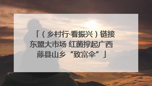 （乡村行·看振兴）链接东盟大市场 红菌撑起广西藤县山乡“致富伞”