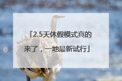 2.5天休假模式真的来了，一地最新试行