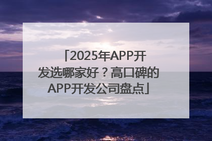 2025年APP开发选哪家好？高口碑的APP开发公司盘点