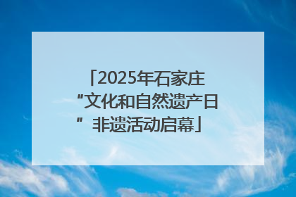 2025年石家庄“文化和自然遗产日”非遗活动启幕