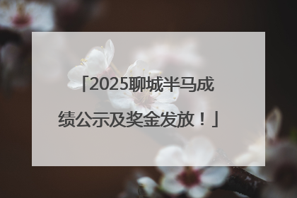 2025聊城半马成绩公示及奖金发放！